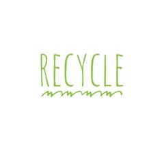 Word Illustration about Recycle, encouring recycling, green conscience concept