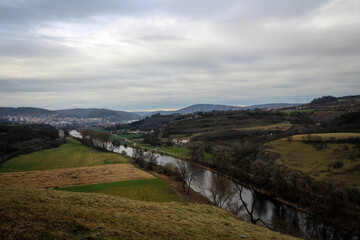 Scenic rocks and Sazava river view, Czech Republic