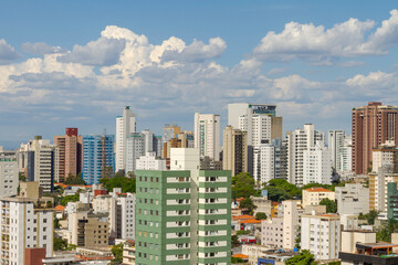 Fototapeta na wymiar Aerial view of residential buildings in the city of Belo Horizonte, state of Minas Gerais, Brazil.