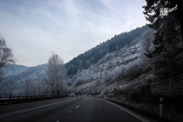 Fototapeta premium Winter landscape view of Tatras mountains in Slovakia