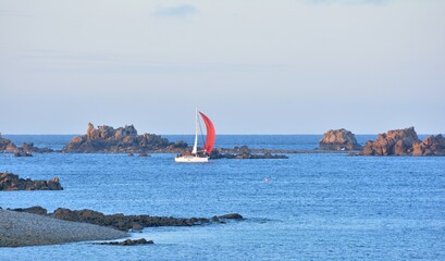 Beautiful seascape at Port-Blanc Penvenan in Brittany. France