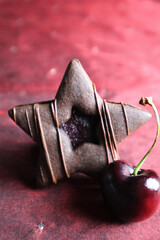 Kirsch-Schokolade Stern Pl&auml;tzchen