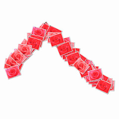 バラの花でひらがなの文字