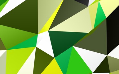 Light Green, Yellow vector abstract polygonal layout.