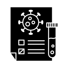 covid 19 virus on test paper and tube silhouette style icon design of 2019 ncov cov and coronavirus theme Vector illustration