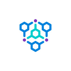 Obraz na płótnie Canvas Hexagon outline logo attached to each other