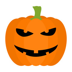 Halloween carved pumpkin icon. Vector illustration isolated on white background.