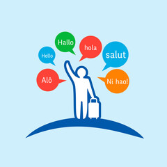 concept speak different languages travel