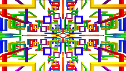 Multicolored pattern of square frames