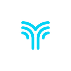 geometric outline logo forming letter y