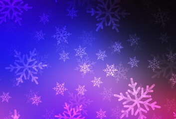 Fototapeta na wymiar Dark Pink, Blue vector backdrop in holiday style.