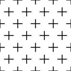 Seamless pattern with crosses ornament. Background with repeated cross shapes ornamentation. Ancient embroidery wallpaper. Ethnic motif. Digital paper, textile print, web design. Vector illustration.