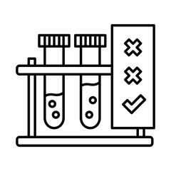 test tubes line style icon design of Medical care health and emergency theme Vector illustration