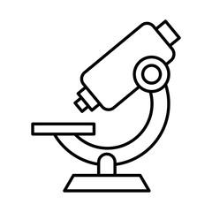 Microscope line style icon design, Chemistry science laboratory research technology biology equipment and test theme Vector illustration