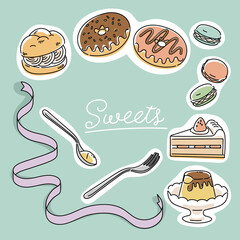 洋菓子スイーツのイラスト