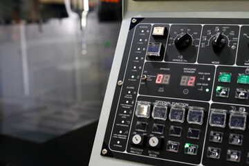 control panel of modern 5 axis CNC milling machine