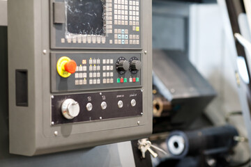 metalworking lathe machine with CNC control panel