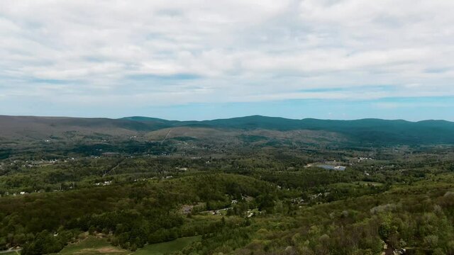 Aerial view of Western Massachusetts landscape