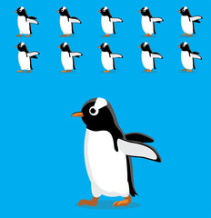 Animal Animation Sequence Gentoo Penguin Cartoon Vector