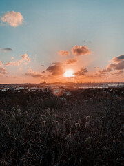 sunset on a mountains