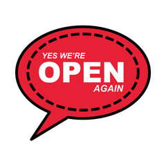 we are open bubble line and fill style icon design of Shopping commerce and covid 19 theme Vector illustration