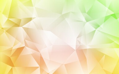 Light Green, Yellow vector shining triangular backdrop.