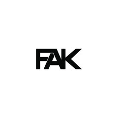 fak letter original monogram logo design