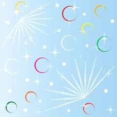 Colored circles background.