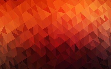 Dark Orange vector abstract mosaic backdrop.