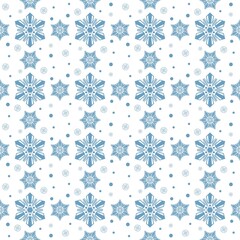 Seamless snowflake pattern vector art.  Snow on white background. Abstract wallpaper, wrapping decoration