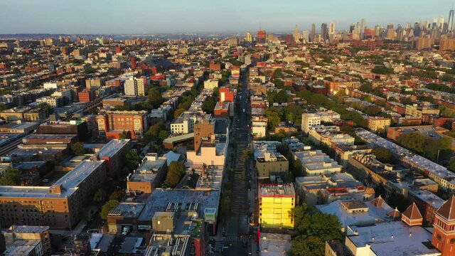 Scenic Aerial View of the Urban Landscape in Brooklyn