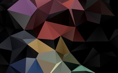 Dark Black vector triangle mosaic texture.