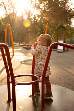 Child playing in park