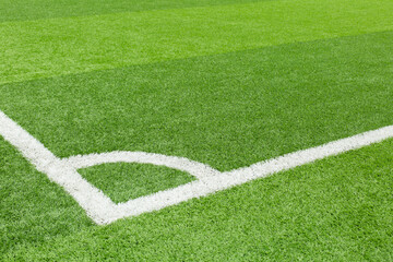 Obraz premium Corner kick on the football field texture background