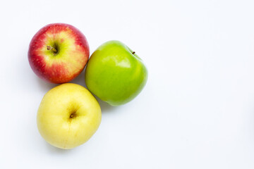 Fresh apples on white background.