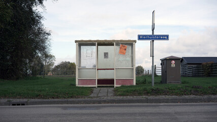 Rural bus stop in The Netherlands