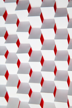 Geometry in red in white (portrait)
