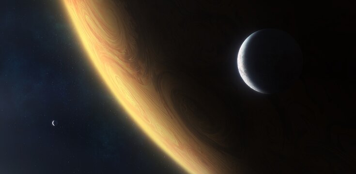 Fototapeta Gas Giant with Moons