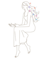 女性　ロングヘア　全身　イメージ