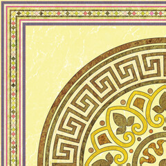 Vintage tiles intricate details for a decorative look. Seamless retro vector. Ceramic paint floor, ornament Collection Patchwork Pattern Colorful Painted tin Illustration background Pattern.