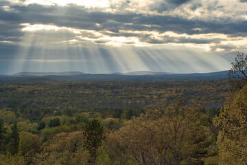 Light beams through the clouds