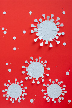 Paper Craft model of circular Virus with visible Corona