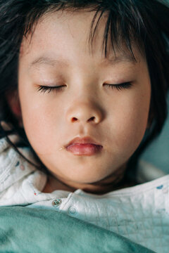 cute Asian little girl sleeping