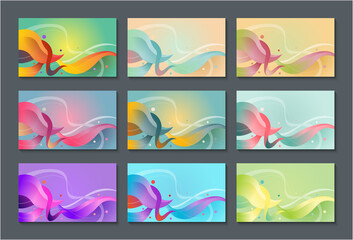 Abstract colourful flow background with various modern gradient. Minimalist, suitable for wallpapers, banners, backgrounds, cards, book illustrations, landing pages, etc.