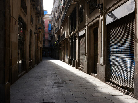 Barcelona downtown lockdown