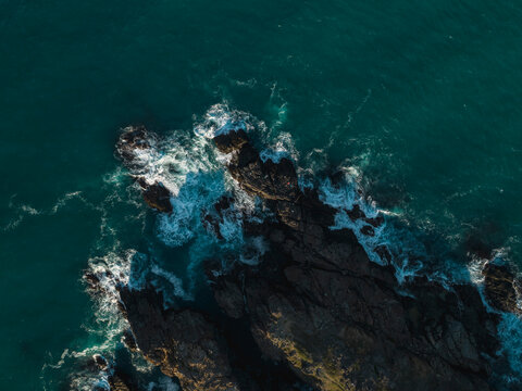Aerial vie of sea cliffs