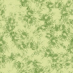 Bright line green tropical foliage seamless pattern. High quality illustration. Vivid but simple palm tree leaves in happy light green shades with linen fabric texture overlay.