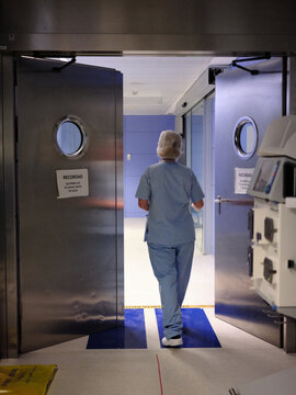 Healthcare Worker Walking Away