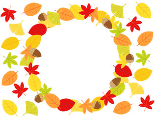 落ち葉40　フレーム　秋　紅葉