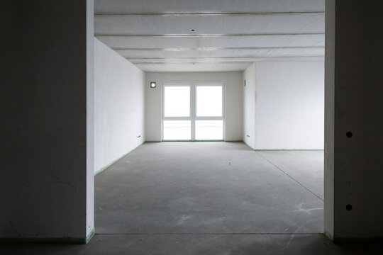 Interior of empty renovating house